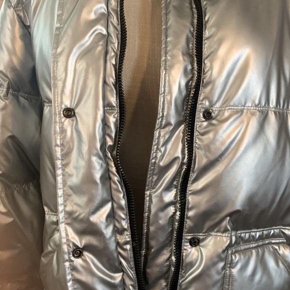 TopShop Women’s Sliver Zipper & Button Up Coat. Size 8 - Picture 4 of 9